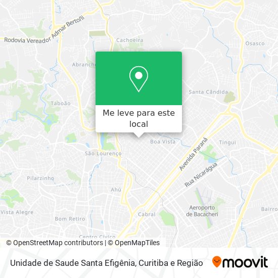 Unidade de Saude Santa Efigênia mapa