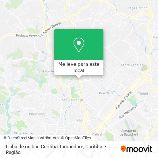 Linha de ônibus Curitiba Tamandaré mapa