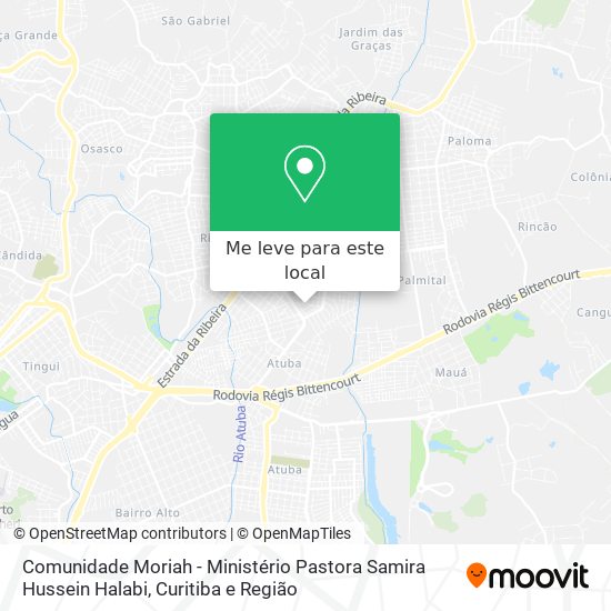 Comunidade Moriah - Ministério Pastora Samira Hussein Halabi mapa