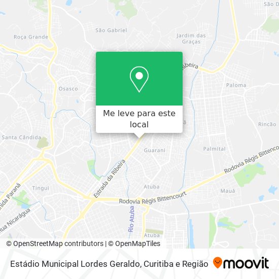 Estádio Municipal Lordes Geraldo mapa
