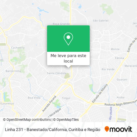 Linha 231 - Banestado / California mapa