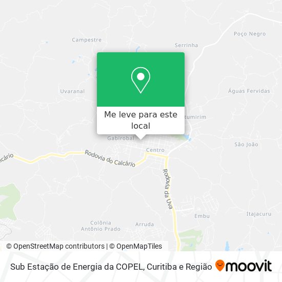 Sub Estação de Energia da COPEL mapa