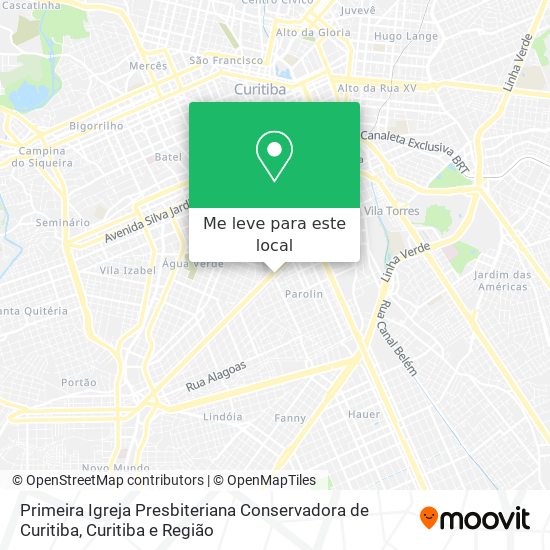 Primeira Igreja Presbiteriana Conservadora de Curitiba mapa