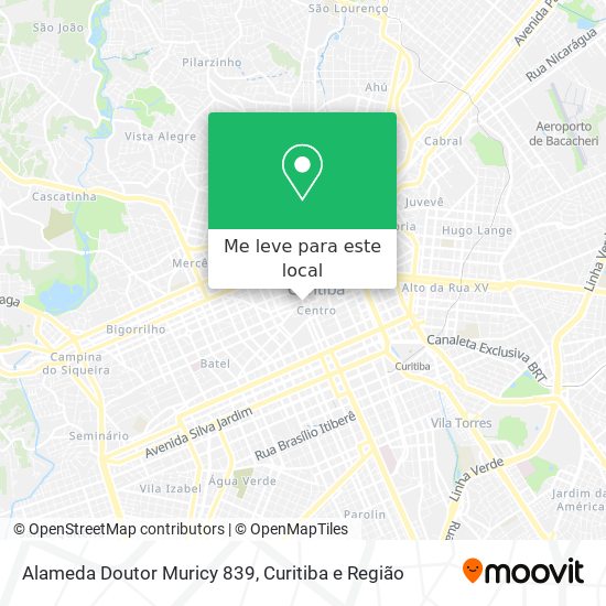 Alameda Doutor Muricy 839 mapa