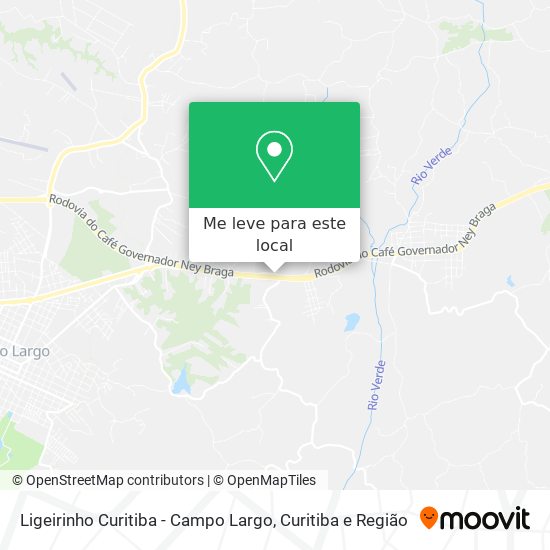 Ligeirinho Curitiba - Campo Largo mapa