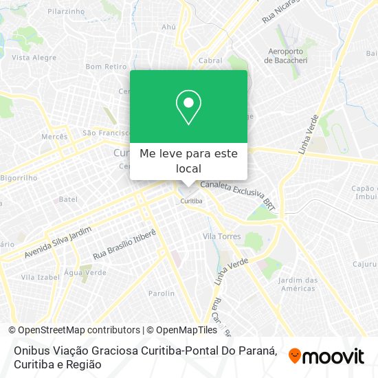 Onibus Viação Graciosa Curitiba-Pontal Do Paraná mapa