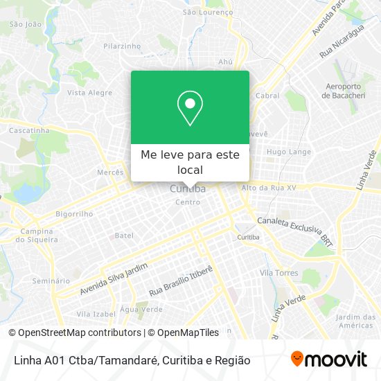 Linha A01 Ctba/Tamandaré mapa