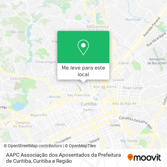AAPC Associação dos Aposentados da Prefeitura de Curitiba mapa