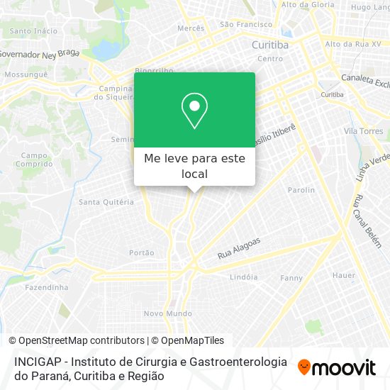 INCIGAP - Instituto de Cirurgia e Gastroenterologia do Paraná mapa