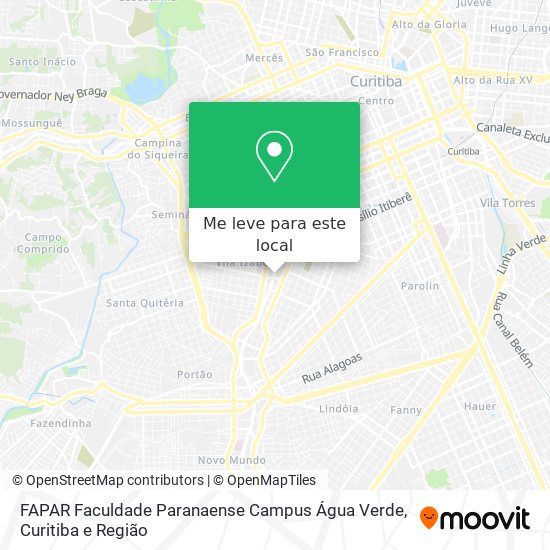 FAPAR Faculdade Paranaense Campus Água Verde mapa