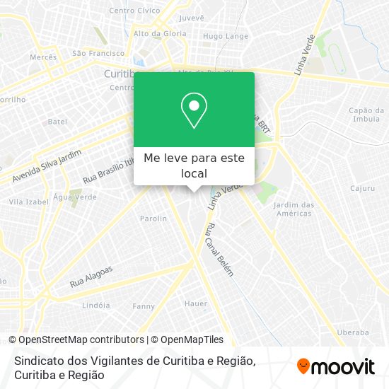 Sindicato dos Vigilantes de Curitiba e Região mapa