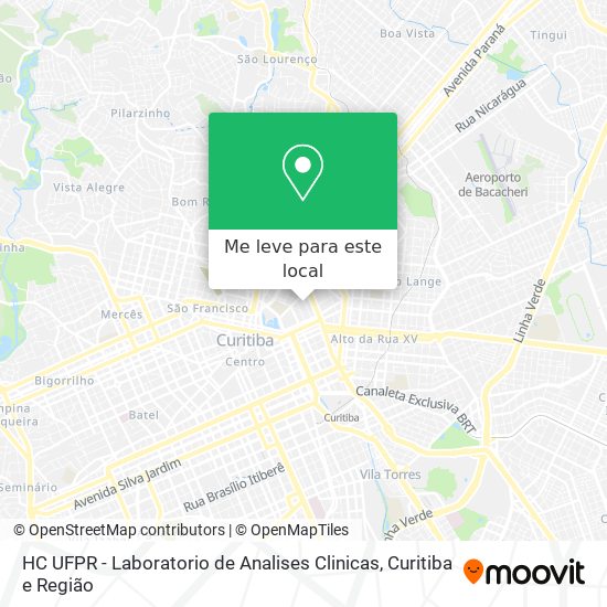 HC UFPR - Laboratorio de Analises Clinicas mapa