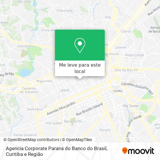 Agencia Corporate Paraná do Banco do Brasil mapa