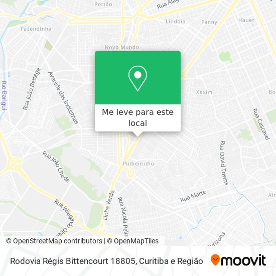 Rodovia Régis Bittencourt 18805 mapa