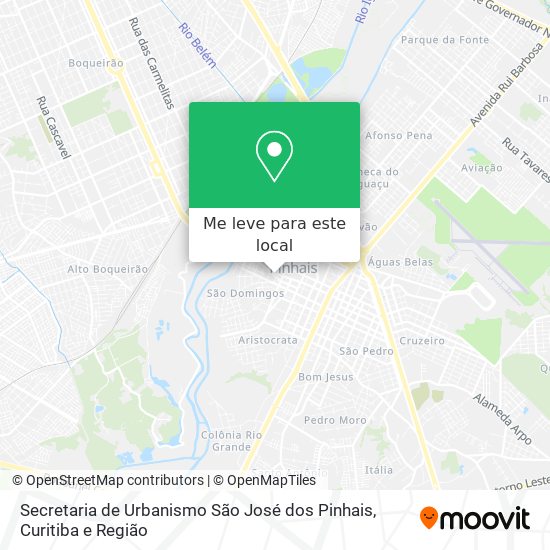 Secretaria de Urbanismo São José dos Pinhais mapa