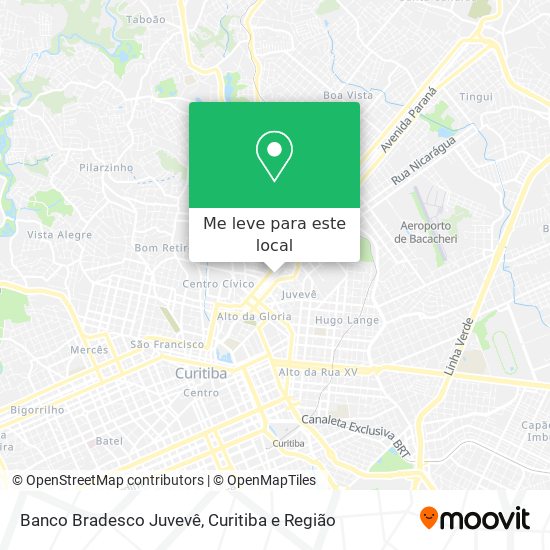 Banco Bradesco Juvevê mapa