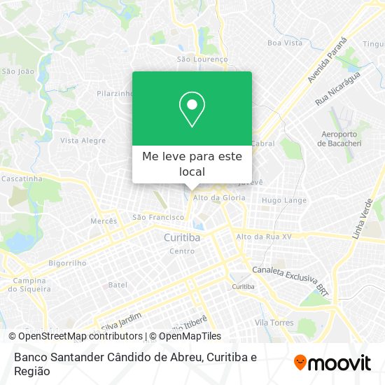 Banco Santander Cândido de Abreu mapa