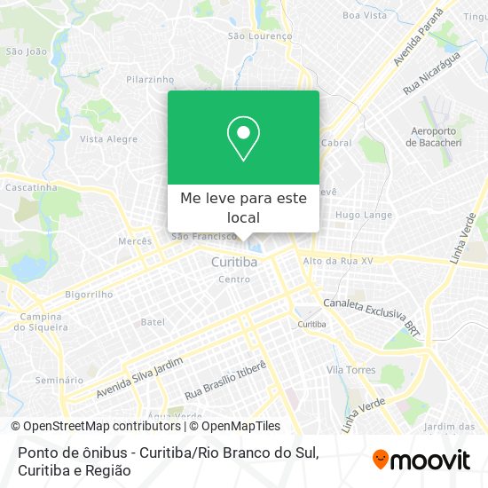 Ponto de ônibus - Curitiba / Rio Branco do Sul mapa