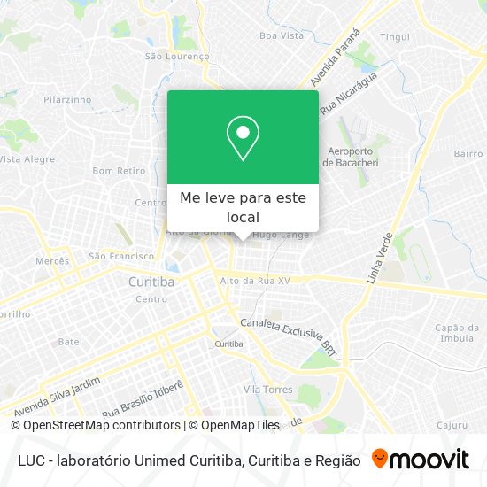 LUC - laboratório Unimed Curitiba mapa