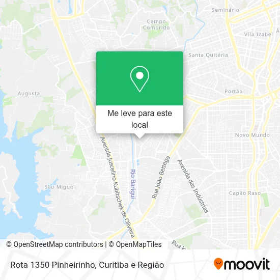 Rota 1350 Pinheirinho mapa