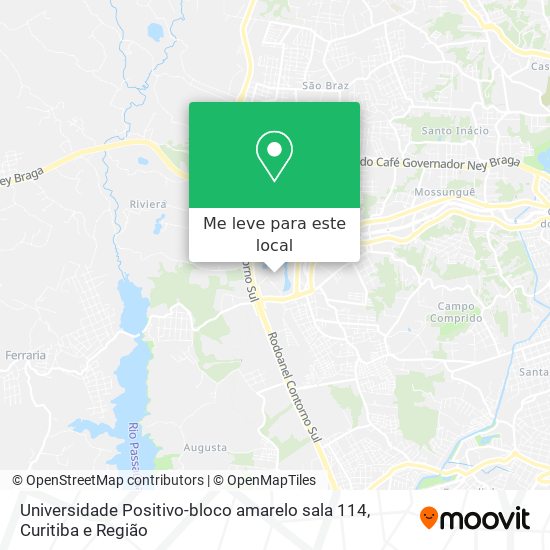 Universidade Positivo-bloco amarelo sala 114 mapa