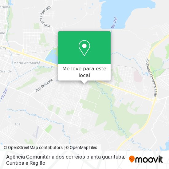 Agência Comunitária dos correios planta guarituba mapa