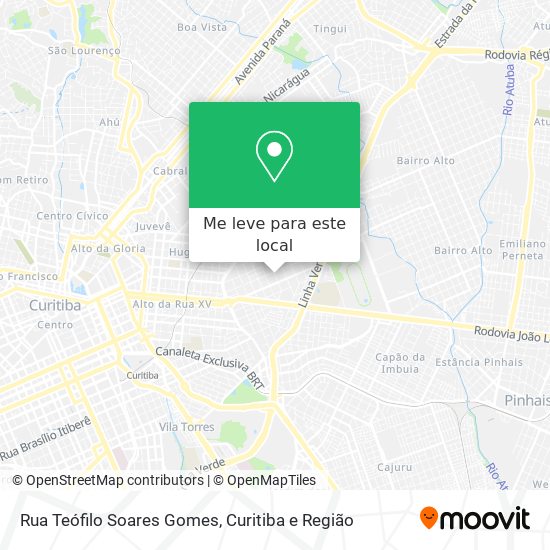 Rua Teófilo Soares Gomes mapa