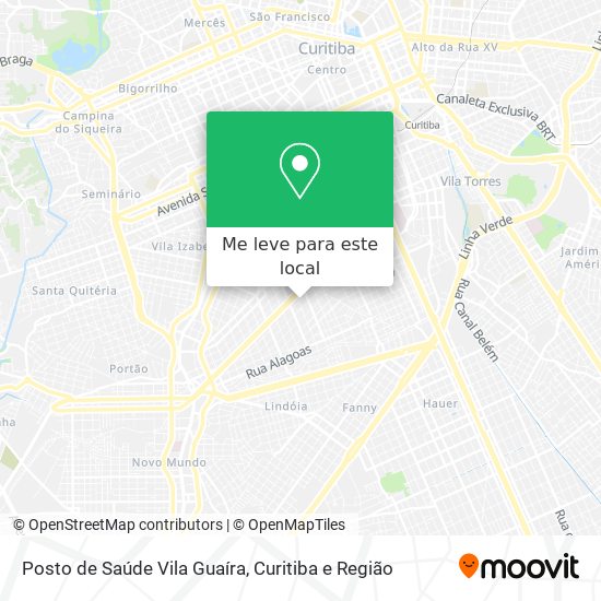 Posto de Saúde Vila Guaíra mapa