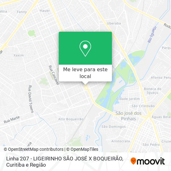 Linha 207 - LIGEIRINHO SÃO JOSÉ X BOQUEIRÃO mapa