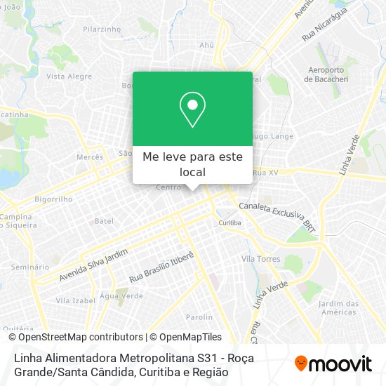 Linha Alimentadora Metropolitana S31 - Roça Grande / Santa Cândida mapa