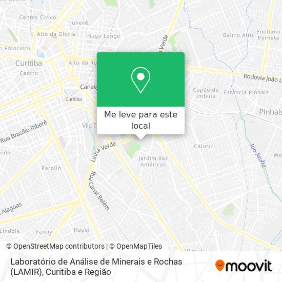 Laboratório de Análise de Minerais e Rochas (LAMIR) mapa