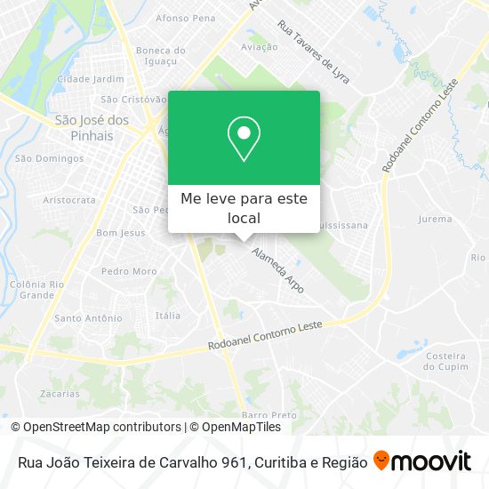 Rua João Teixeira de Carvalho 961 mapa