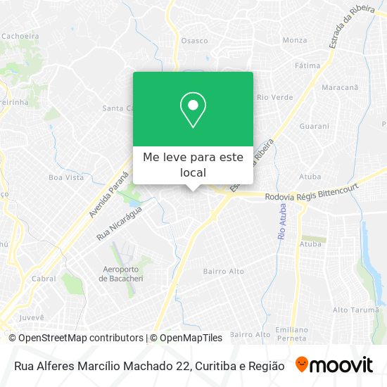 Rua Alferes Marcílio Machado 22 mapa
