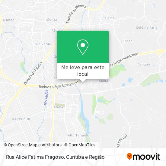 Rua Alice Fatima Fragoso mapa