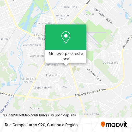Rua Campo Largo 920 mapa
