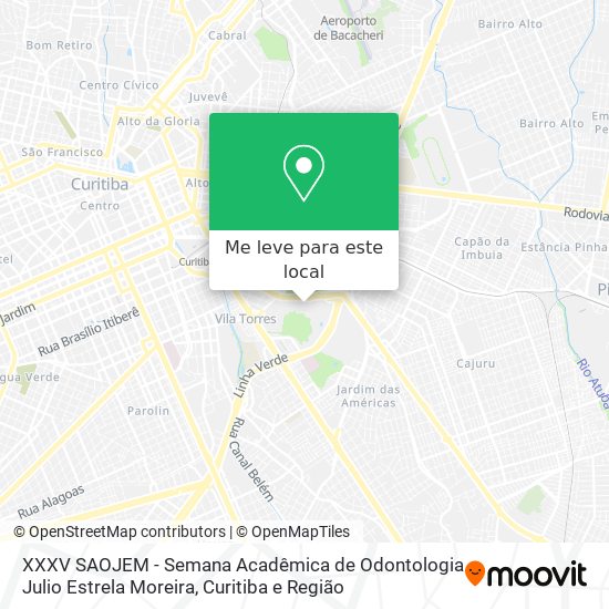 XXXV SAOJEM - Semana Acadêmica de Odontologia Julio Estrela Moreira mapa