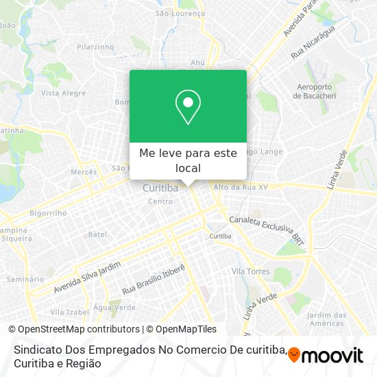 Sindicato Dos Empregados No Comercio De curitiba mapa