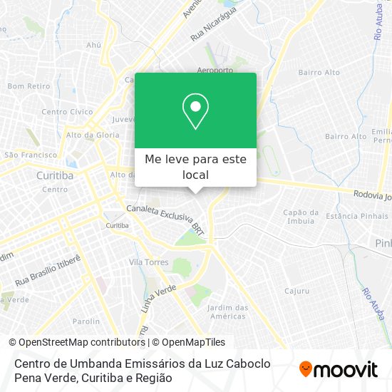 Centro de Umbanda Emissários da Luz Caboclo Pena Verde mapa