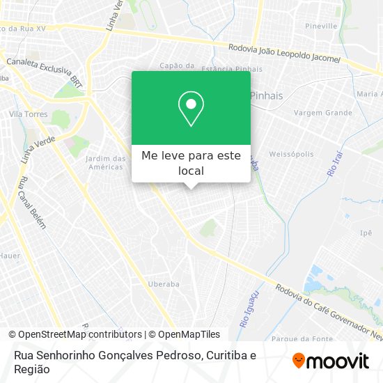 Rua Senhorinho Gonçalves Pedroso mapa