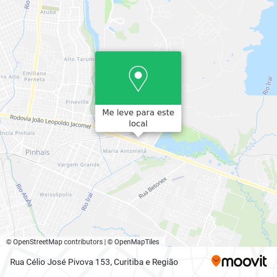 Rua Célio José Pivova 153 mapa