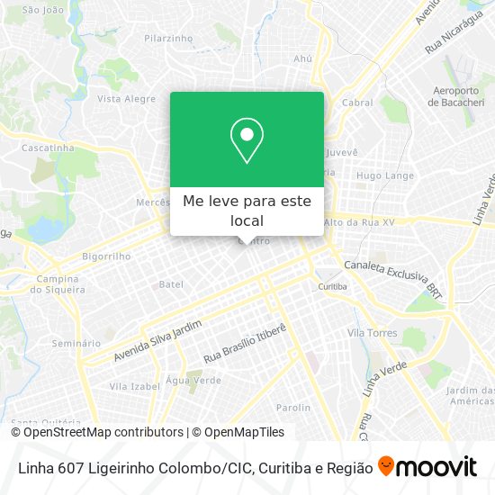 Linha 607 Ligeirinho Colombo / CIC mapa