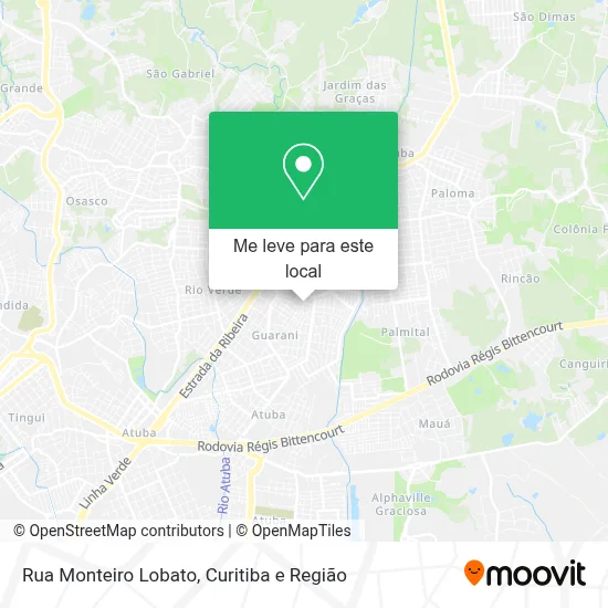 Rua Monteiro Lobato mapa