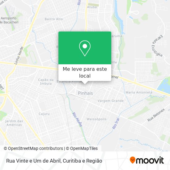 Rua Vinte e Um de Abril mapa