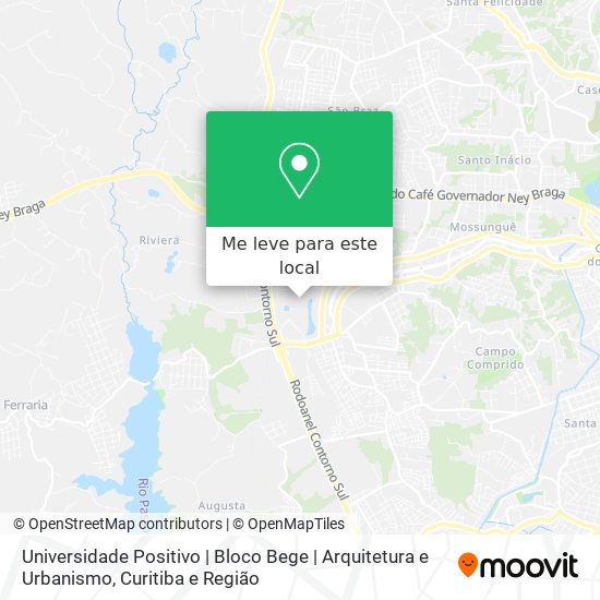 Universidade Positivo | Bloco Bege | Arquitetura e Urbanismo mapa
