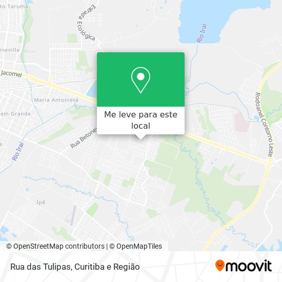 Rua das Tulipas mapa