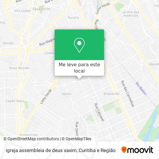 igreja assembleia de deus xaxim mapa