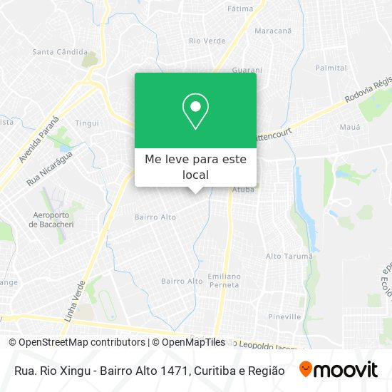 Rua. Rio Xingu - Bairro Alto 1471 mapa