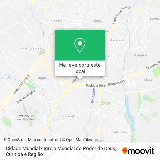 Cidade Mundial - Igreja Mundial do Poder de Deus mapa