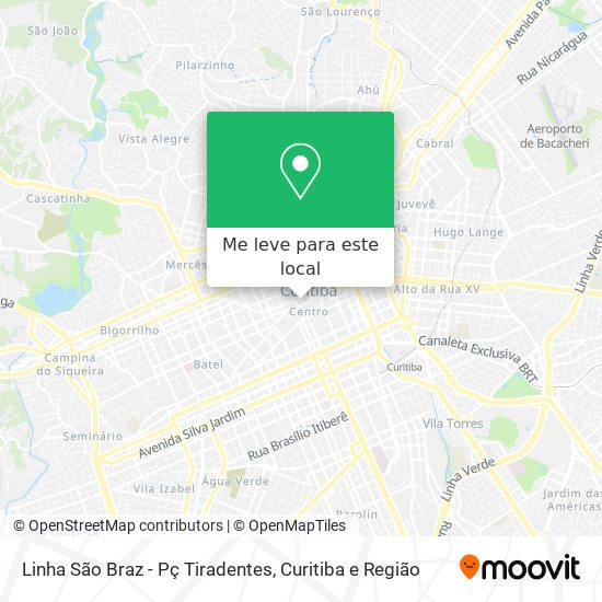 Linha São Braz - Pç Tiradentes mapa