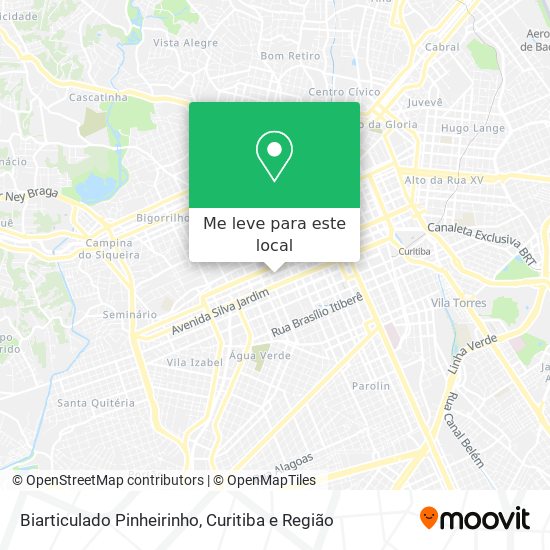 Biarticulado Pinheirinho mapa